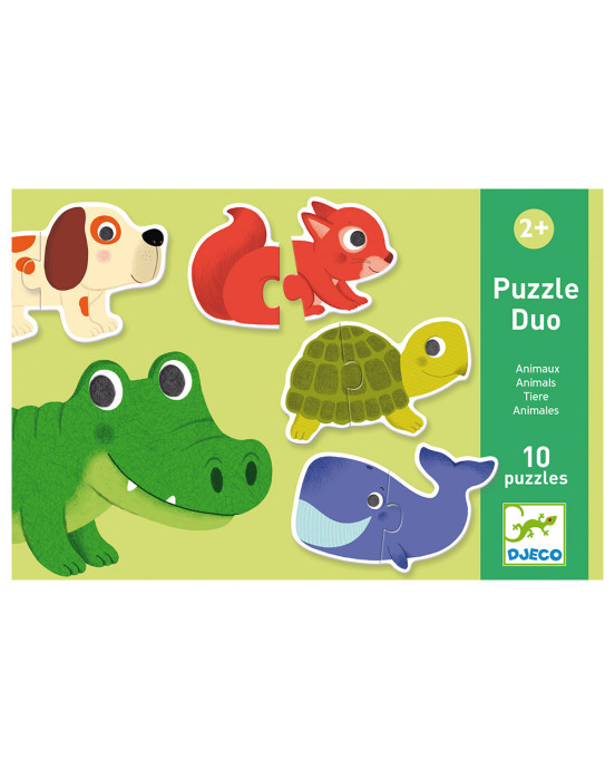 Djeco 10 Παζλ με 2 κομμάτια "Ζωάκια" 08147