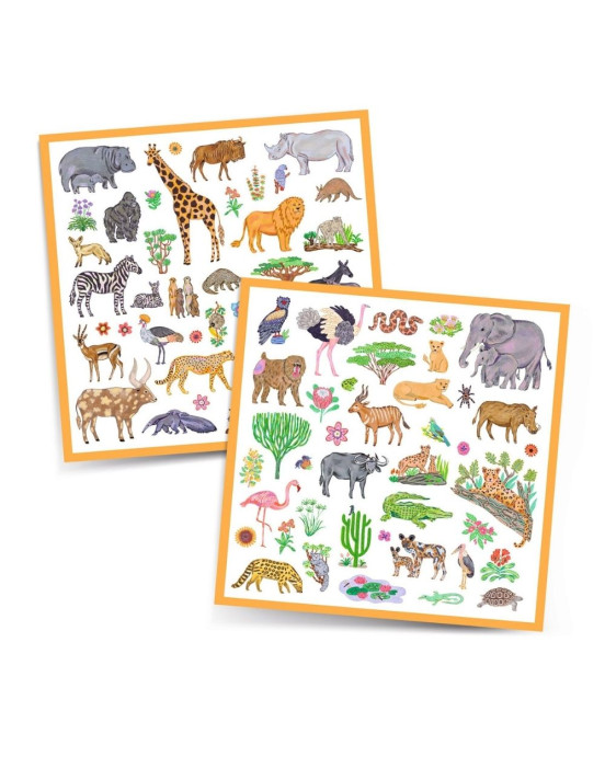 Djeco 160 αυτοκόλλητα σε 4 καρτέλες "Σαφάρι" 09284