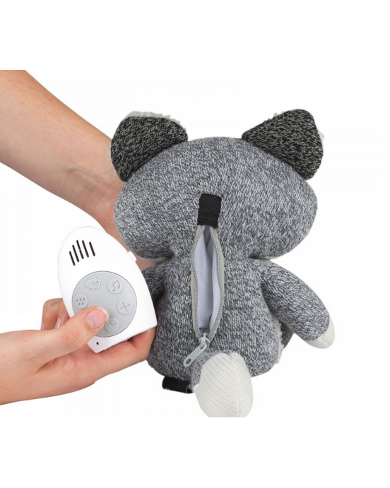 Flow Υφασμάτινη Αλεπού Robin με λευκούς ήχους & μουσική (γκρι) FL1385027