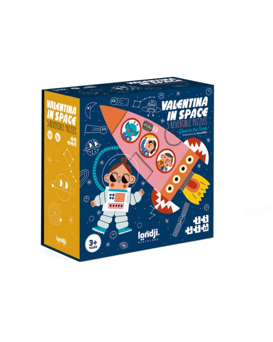 Londji Valentina in Space - 2+3+4+5+10 pcs - Παζλ που λάμπει στο σκοτάδι  LON-PZ008