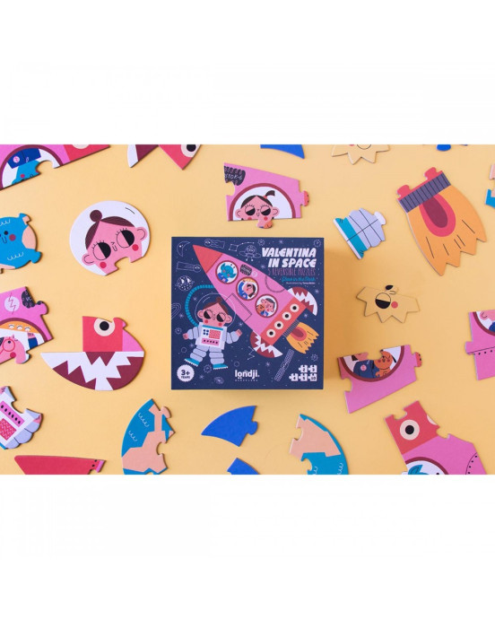 Londji Valentina in Space - 2+3+4+5+10 pcs - Παζλ που λάμπει στο σκοτάδι  LON-PZ008