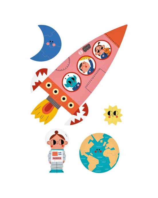 Londji Valentina in Space - 2+3+4+5+10 pcs - Παζλ που λάμπει στο σκοτάδι  LON-PZ008