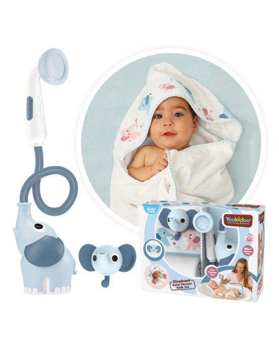 Yookidoo Elephant Baby Shower Bath Set - Blue YKD-40229