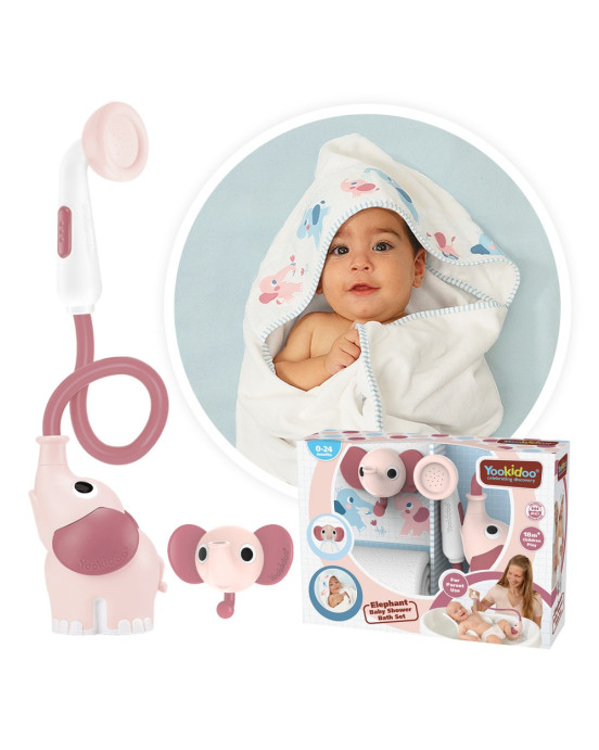 Yookidoo Elephant Baby Shower Bath Set - Pink YKD-40228