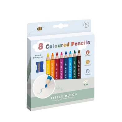 LITTLE DUTCH. Σετ 8 ξυλομπογιές με ξύστρα.