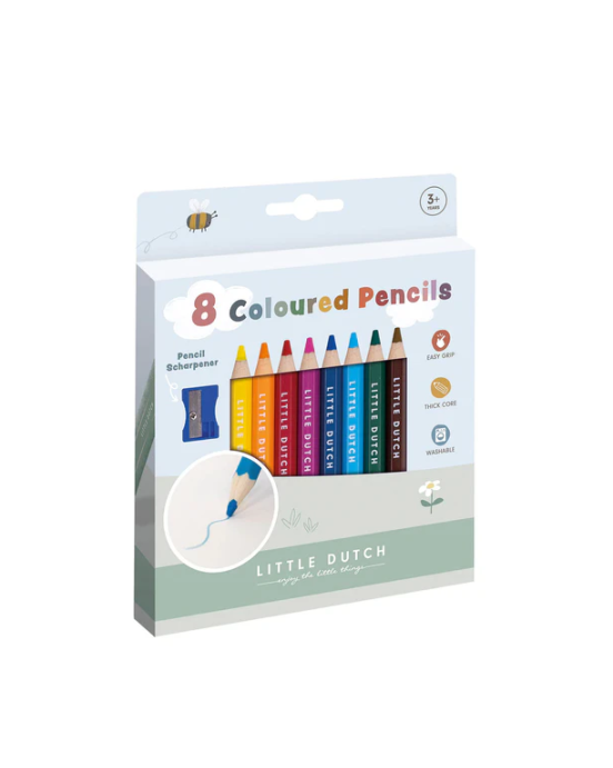 LITTLE DUTCH. Σετ 8 ξυλομπογιές με ξύστρα.