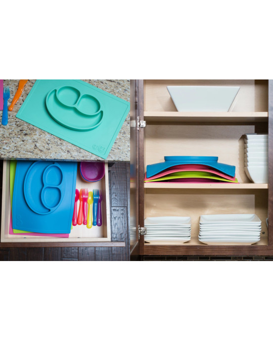 Ezpz: Εκπαιδευτικό πιάτο 24+ μηνών Happy Mat - Pink HM-P7424U