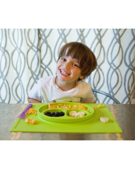 Ezpz: Εκπαιδευτικό πιάτο 24+ μηνών Happy Mat - Pink HM-P7424U