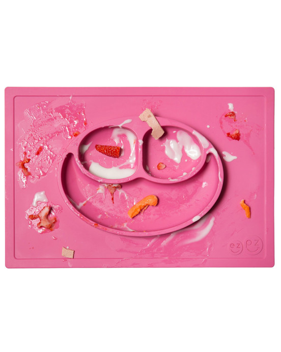 Ezpz: Εκπαιδευτικό πιάτο 24+ μηνών Happy Mat - Pink HM-P7424U