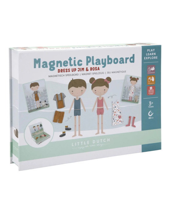 LITTLE DUTCH. Μαγνητικό παιχνίδι σύνθεσης εικόνων σε κασετίνα Jim & Rosa FSC