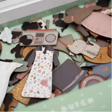 LITTLE DUTCH. Μαγνητικό παιχνίδι σύνθεσης εικόνων σε κασετίνα Jim & Rosa FSC