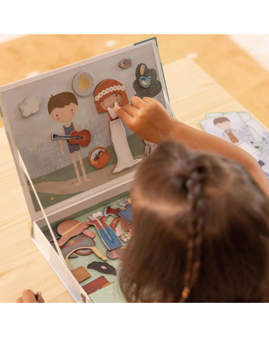 LITTLE DUTCH. Μαγνητικό παιχνίδι σύνθεσης εικόνων σε κασετίνα Jim & Rosa FSC