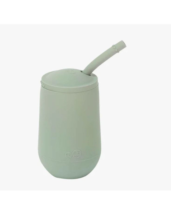 Ezpz Εκπαιδευτικό ποτήρι 24+ μηνών HappyCup + καλαμάκι Sage HC-S5655U