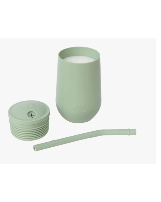 Ezpz Εκπαιδευτικό ποτήρι 24+ μηνών HappyCup + καλαμάκι Sage HC-S5655U