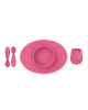 Ezpz Πλήρες Tiny εκπαιδευτικό σετ φαγητού για 4+ μηνών - Pink FD-P7424U