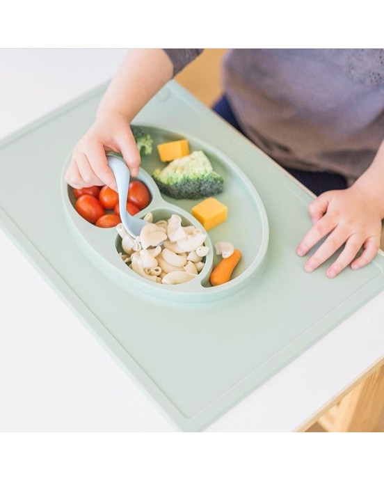 Ezpz Εκπαιδευτικό πιάτο 24+ μηνών Happy Mat - Sage HM-S5655C