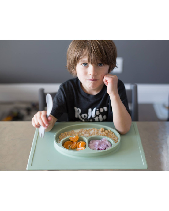Ezpz Εκπαιδευτικό πιάτο 24+ μηνών Happy Mat - Sage HM-S5655C