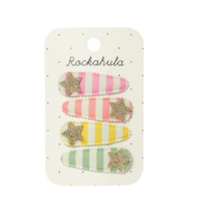 Rockahula Stripy Star Fabric Clip Set H2530M