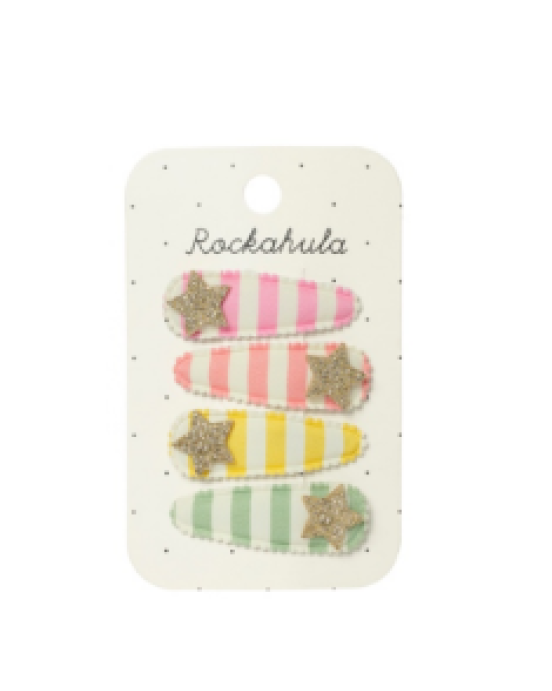 Rockahula Stripy Star Fabric Clip Set H2530M