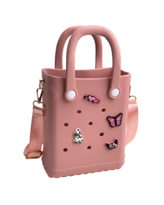 Typotrust CACTUS CROQBAG με διακοσμητικά pins 16x20 cm - ΡΟΖ  CT9560B-09