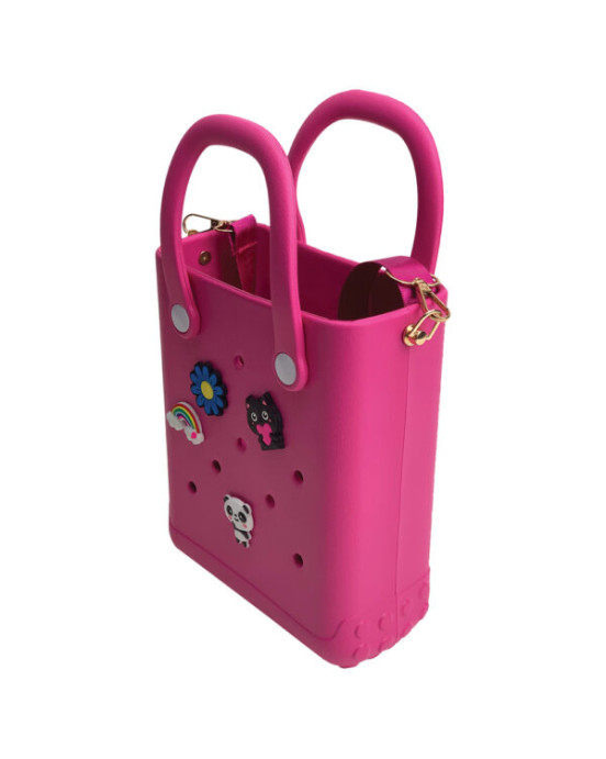 Typotrust CACTUS CROQBAG με διακοσμητικά pins 16x20 cm - ΦΟΥΞΙΑ  CT9560B-24