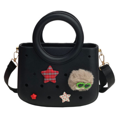 Typotrust CACTUS CROQBAG με διακοσμητικά pins 22x26 cm - ΜΑΥΡΟ  CT9561B-01