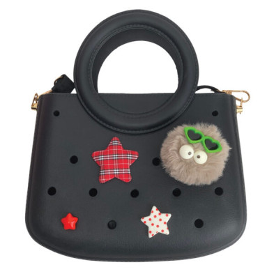 Typotrust CACTUS CROQBAG με διακοσμητικά pins 22x26 cm - ΜΑΥΡΟ  CT9561B-01