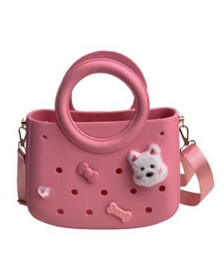 Typotrust CACTUS CROQBAG με διακοσμητικά pins 22x26 cm - ΡΟΖ  CT9561B-09