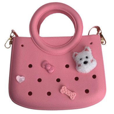 Typotrust CACTUS CROQBAG με διακοσμητικά pins 22x26 cm - ΡΟΖ  CT9561B-09