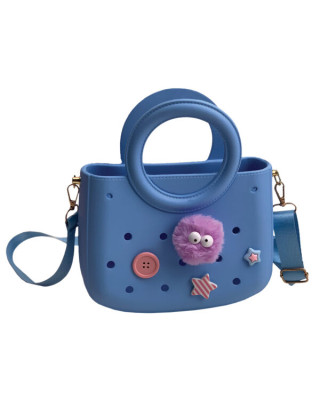 Typotrust CACTUS CROQBAG με διακοσμητικά pins 22x26 cm - ΓΑΛΑΖΙΟ  CT9561B-15