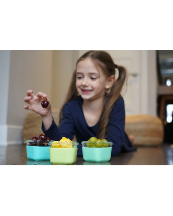 Melii – Glass Containers σε θήκες σιλικόνης (160ml set of 3) – pink,purple,grey MEL16950