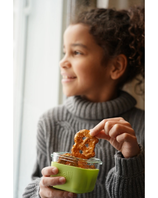 Melii – Glass Containers σε θήκες σιλικόνης (160ml set of 3) – pink,purple,grey MEL16950