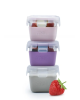 Melii – Glass Containers σε θήκες σιλικόνης (160ml set of 3) – pink,purple,grey MEL16950