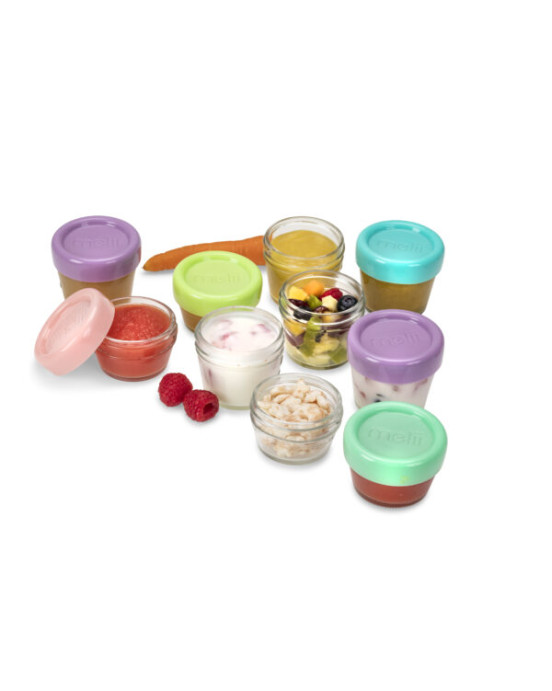 Melii – Glass Baby Food Containers (60 ml set of 6 + 120 ml set of 6) MEL16900 