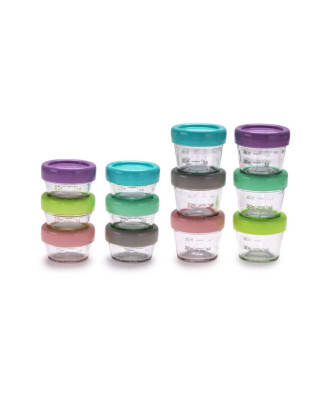 Melii – Glass Baby Food Containers (60 ml set of 6 + 120 ml set of 6) MEL16900 