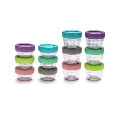 Melii – Glass Baby Food Containers (60 ml set of 6 + 120 ml set of 6) MEL16900 