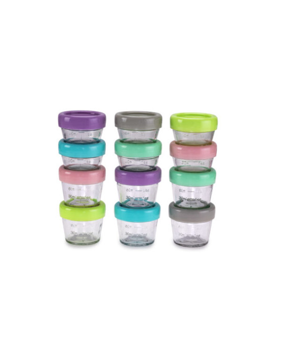 Melii – Glass Baby Food Containers (60 ml set of 6 + 120 ml set of 6) MEL16900 
