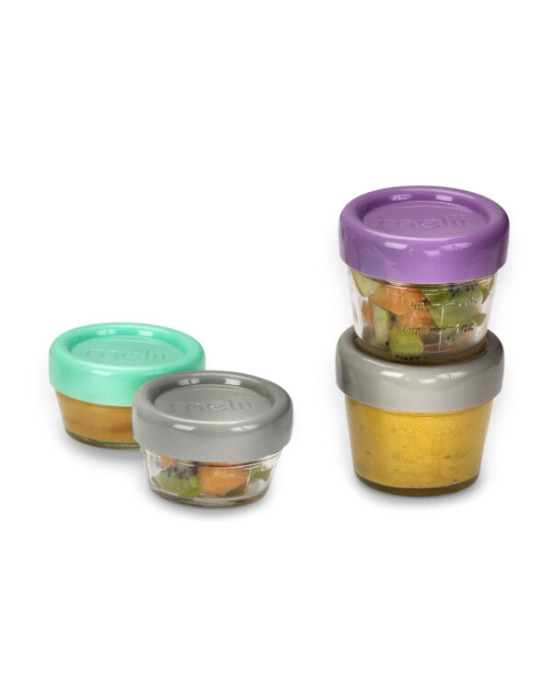 Melii – Glass Baby Food Containers (60 ml set of 6 + 120 ml set of 6) MEL16900 