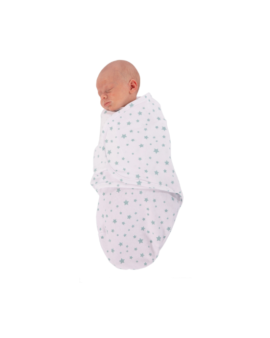 Bo Jungle Βαμβακερή κουβέρτα φασκιώματος (0-4 μηνών) - Blue stars BJ-B172400
