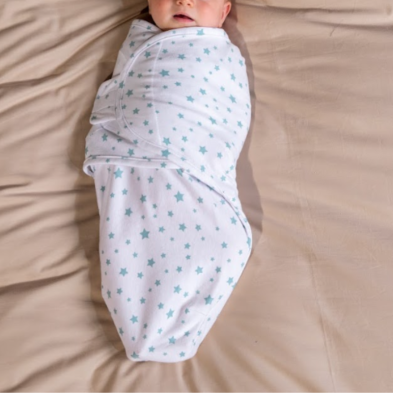 Bo Jungle Βαμβακερή κουβέρτα φασκιώματος (0-4 μηνών) - Blue stars BJ-B172400