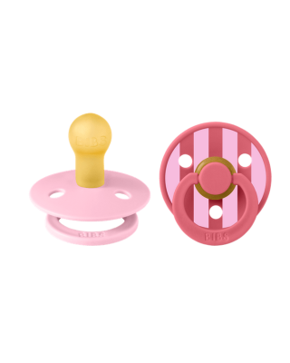 Bibs σετ πιπίλες 2τμχ. studio collection block latex  baby pink coral mix No1