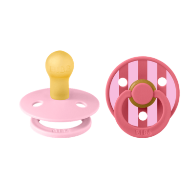 Bibs σετ πιπίλες 2τμχ. studio collection block latex  baby pink coral mix No1