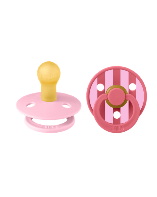 Bibs σετ πιπίλες 2τμχ. studio collection block latex  baby pink coral mix No1