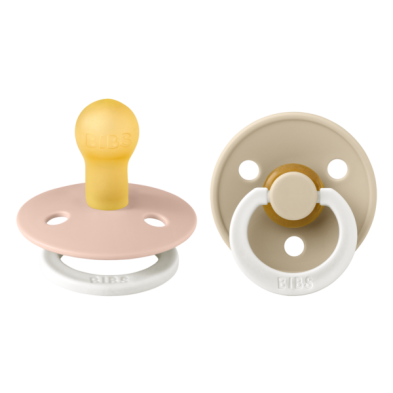 Bibs σετ πιπίλες 2τμχ–colour latex– blush/Vanilla glow– στρόγγυλη  No1