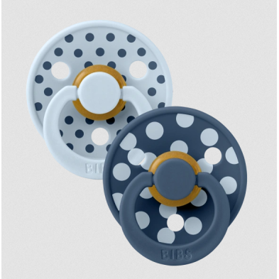 BIBS – STUDIO COLLECTION ΣΕΤ ΠΙΠΙΛΕΣ 2ΤΜΧ – POLKA DOT BABY BLUE/STEEL BLUE – ΣΤΡΟΓΓΥΛΗ No1 11034104