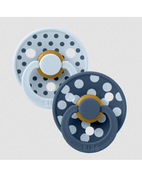 BIBS – STUDIO COLLECTION ΣΕΤ ΠΙΠΙΛΕΣ 2ΤΜΧ – POLKA DOT BABY BLUE/STEEL BLUE – ΣΤΡΟΓΓΥΛΗ No1 11034104