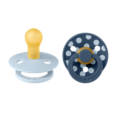 BIBS – STUDIO COLLECTION ΣΕΤ ΠΙΠΙΛΕΣ 2ΤΜΧ – POLKA DOT BABY BLUE/STEEL BLUE – ΣΤΡΟΓΓΥΛΗ No1 11034104