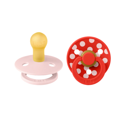 BIBS – STUDIO COLLECTION ΣΕΤ ΠΙΠΙΛΕΣ 2ΤΜΧ – POLKA DOT CANDY APPLE/BLOSSOM – ΣΤΡΟΓΓΥΛΗ No1 11034103 