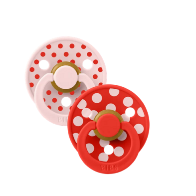 BIBS – STUDIO COLLECTION ΣΕΤ ΠΙΠΙΛΕΣ 2ΤΜΧ – POLKA DOT CANDY APPLE/BLOSSOM – ΣΤΡΟΓΓΥΛΗ No1 11034103 