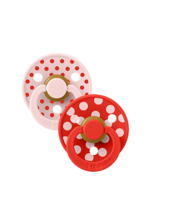 BIBS – STUDIO COLLECTION ΣΕΤ ΠΙΠΙΛΕΣ 2ΤΜΧ – POLKA DOT CANDY APPLE/BLOSSOM – ΣΤΡΟΓΓΥΛΗ No1 11034103 